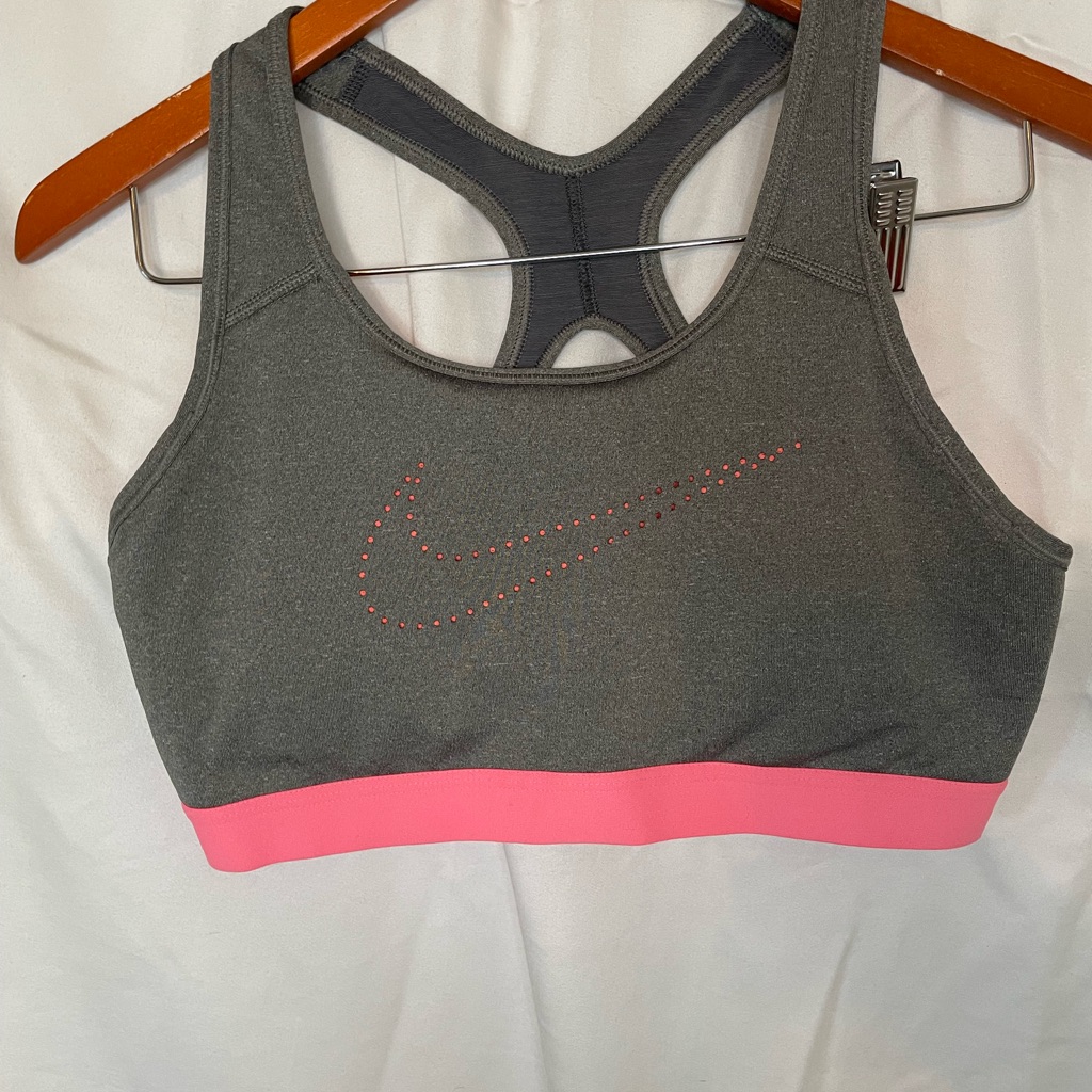Nike Dri Fit Grey And Pink Sports Bra